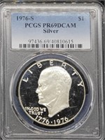 1976-S Eisenhower Silver Dollar Coin PCGS PR69