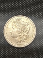1880 Morgan Silver Dollar Coin marked AU