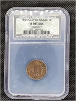 1864 Copper Nickel Indian Head Penny Coin marked