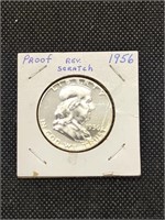 1956 Proof Silver Franklin Half Dollar coin