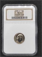1988 Roosevelt Dime Coin NGC MS66 slabbed and