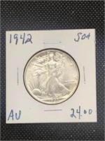 1942 Walking Liberty Silver Half Dollar coin
