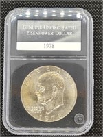 1978 Eisenhower Dollar coin marked Brilliant