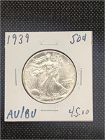1939 Walking Liberty Silver Half Dollar coin