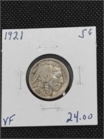 1921 Buffalo Nickel Coin marked VF
