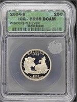 2004-S Silver Wisconsin State Quarter Coin PR69