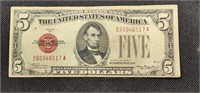 1928-C $5 Red Seal United States Paper money
