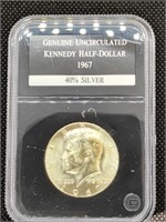 1967 Silver Kennedy Half Dollar coin Brilliant