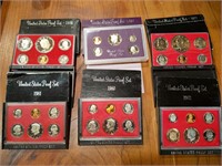 Six United States Proof Coin sets in original