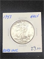 1943 Walking Liberty Silver Half Dollar coin