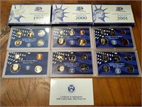 1999-2001 United States Proof Coin sets in