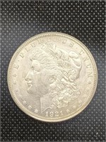 1921-S Morgan Silver Dollar Coin marked