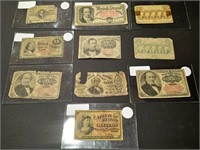 Collection of ten pieces antique US fractional