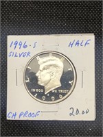 1996-S Silver Proof Kennedy Half Dollar coin