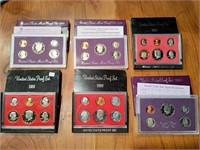 Six United States Proof Coin sets in original