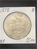 1878 7TF Morgan Silver Dollar Coin marked XF