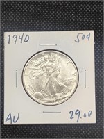 1940 Walking Liberty Silver Half Dollar coin