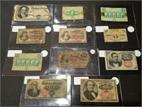 Collection of 11 pieces antique US fractional