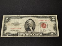1953 $2 Star Note Red Seal United States Paper