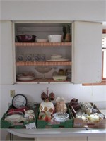 3 Trays + Contents of Cabinet, Tea Set, Cookie