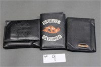 3 Harley Davidson leather wallets