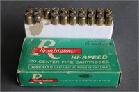 Partial box of Remington hi-speed 243 WIN.