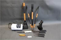 knife sharpener, grill tool set, knife stand