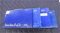 4 US MINT PROOF SETS, 1968, 1969, 1972 & 1983