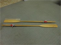 Wooden Rowing Oars (2) 6ft. 5 Inches