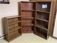 3 WOODEN BOOKCASES