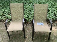 2 METAL STACKING CHAIRS