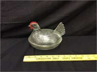 Vintage Glass Hen on Nest