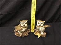 Pair MCM HOMCO Hoot Owl Figurines