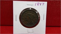 1847 LIBERTY HEAD LARGE CENT