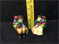 Occupied Japan Old Couple w Balloons Salt & Pepper