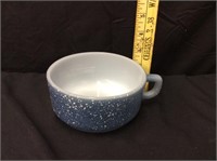 Anchor Hocking Blue White Speckled Soup Cup