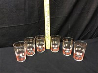 6 MCM Federal Pink White Gold Juice Glasses