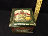 Vintage PET BRAND Tin Recipe Box