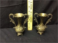 2 BOHO Brass Vases