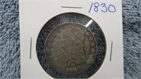1830 CAPPED BUST SILVER HALF DOLLAR