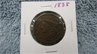 1838 LIBERTY HEAD LARGE CENT