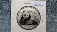 2015 CHINA PANDA BEAR 30 GRAM SILVER COIN