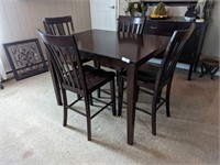 Java Tone High Top Dining Table w/ (4) Chairs