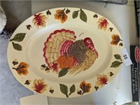 (4) Small Plates, Turkey Platter, & Bowl