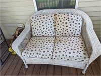 Outdoor Loveseat w/ Woven Rope Construction