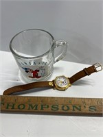 Mickey Mouse cup and watch