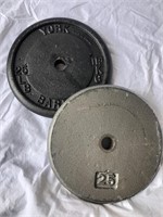 Weights, Two 25 Pound Plates -XB