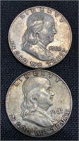 1962 and 1963 Franklin half dollars