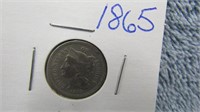 1865 NICKEL THREE CENT PIECE