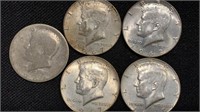 Kennedy Half Dollars
 Lot of 5 
1966 
1967
